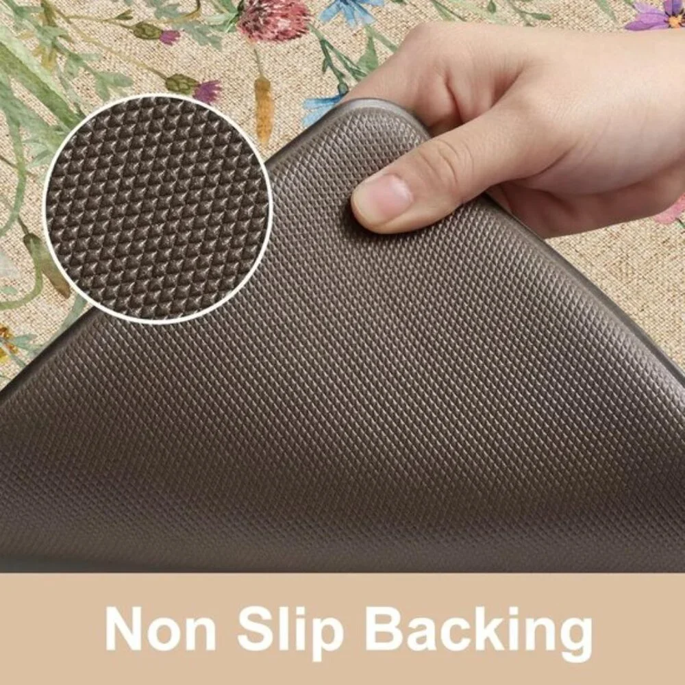 New Floral Anti-Fatigue Kitchen Mat Set, Non-Slip Cushioned Farmhouse Rugs
